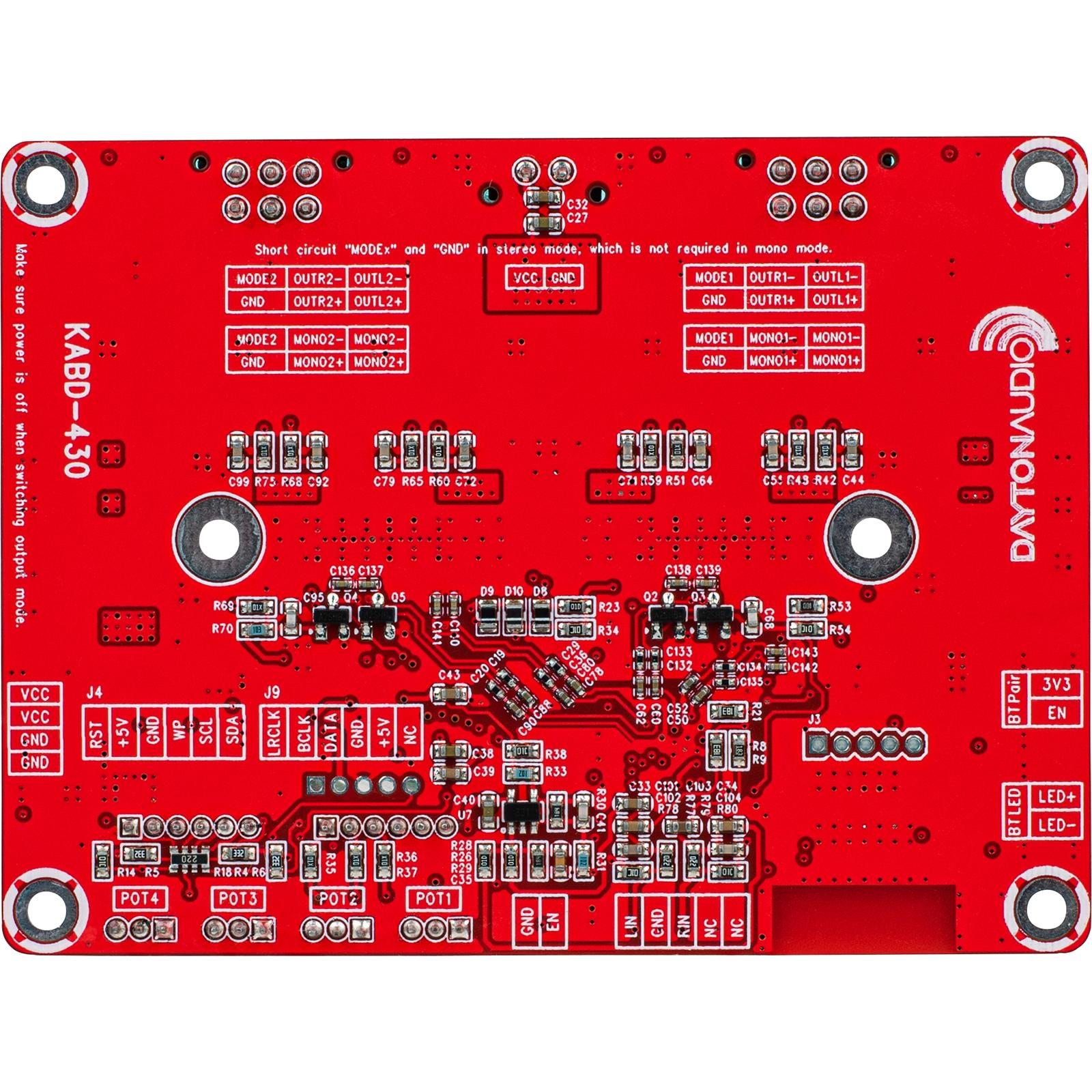 Dayton Audio KABD-430 4 x 30W All-in-one Amplifier Board with DSP and  Bluetooth 5.0 aptX HD